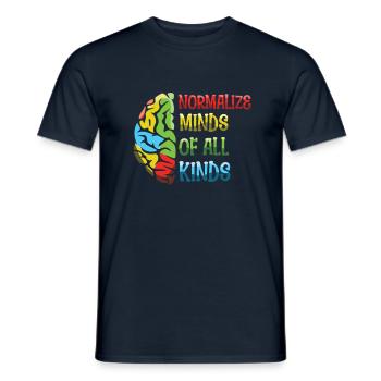 Autism Acceptance: Normalize Minds Of All Kinds - Men's T-Shirt - navy - Front - AI Model Male 178 light (178cm)