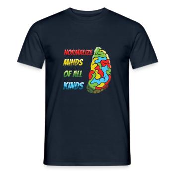 Autism: Normalize Minds Of All Kinds - Men's T-Shirt - navy - Front - AI Model Male 178 light (178cm)