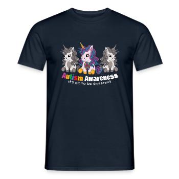 Autism Awareness It's okay to be different - Men's T-Shirt - navy - Front - AI Model Male 178 light (178cm)