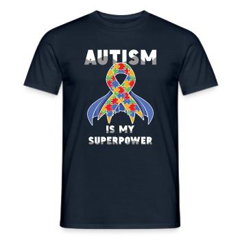 Autism is my superpower band - Men's T-Shirt - navy - Front - AI Model Male 178 light (178cm)