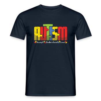 Autism: Accept Understand Love Design - Men's T-Shirt - navy - Front - AI Model Male 178 light (178cm)