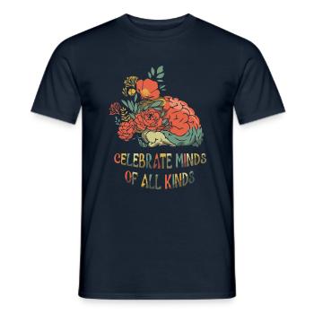 Célébrez l’autisme : célébrez les esprits de toutes sortes - T-shirt homme - marine - Devant - AI Model Male 178 light (178cm)