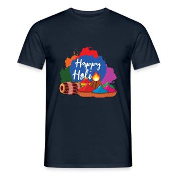 Happy Holi Festival Joy of Colors - Men's T-Shirt - navy - Front - AI Model Male 178 light (178cm)