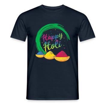 Happy Holi Festival Farbpulver Freude - Männer T-Shirt - Navy - Vorne - AI Model Male 178 light (178cm)