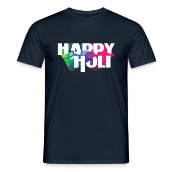 Happy Holi Festival Farbenfrohe Freude - Männer T-Shirt - Navy - Vorne - AI Model Male 178 light (178cm)