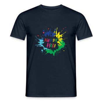 Fröhliches Holi Festival Farbenfrohes Design - Männer T-Shirt - Navy - Vorne - AI Model Male 178 light (178cm)