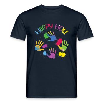 Happy Holi Colorful Holi Festival - Men's T-Shirt - navy - Front - AI Model Male 178 light (178cm)