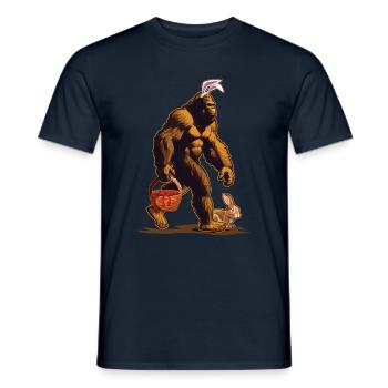Easter Surprise Bigfoot Bunny Basket - Men's T-Shirt - navy - Front - AI Model Male 178 light (178cm)