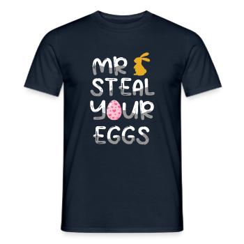 Pâques, M. Steal Your Eggs - T-shirt homme - marine - Devant - AI Model Male 178 light (178cm)