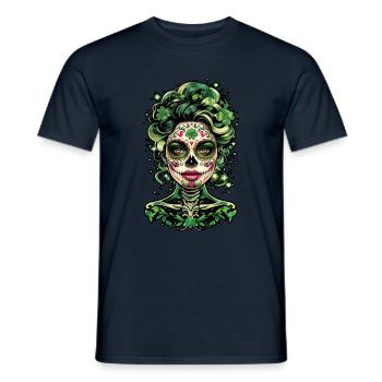 Faszinierende St Patricks Day Calavera Kunst - Männer T-Shirt - Navy - Vorne - AI Model Male 178 light (178cm)