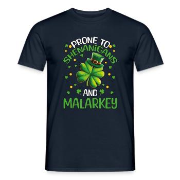Manigances de la Saint-Patrick Malarkey Shamrock - T-shirt homme - marine - Devant - AI Model Male 178 light (178cm)