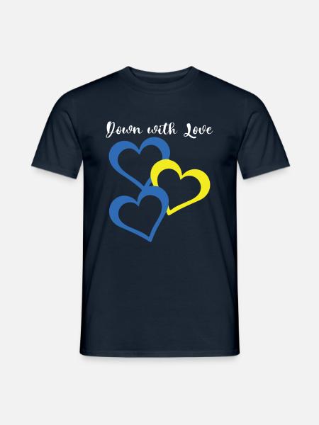 Down With Love Down Syndrom Herzen - Männer T-Shirt - Navy