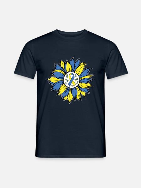 Blumenband Mit Down Syndrom Unterstützung - Männer T-Shirt - Navy