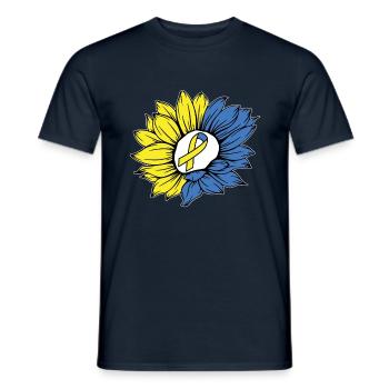 Down Syndrome Support Sunflower Band - T-shirt homme - marine - Devant - AI Model Male 178 light (178cm)