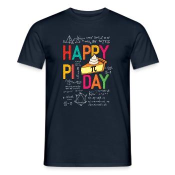 Happy Pi Day Math Fans Quadratic Formulas - Men's T-Shirt - navy - Front - AI Model Male 178 light (178cm)