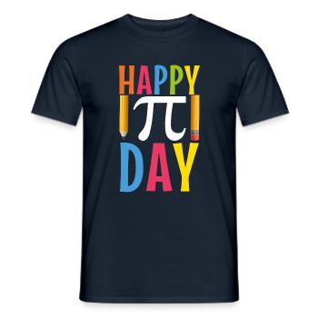 Celebrate Happy Pi Day in style and fun - Men's T-Shirt - navy - Front - AI Model Male 178 light (178cm)