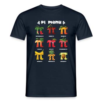 Pi Menu Fruit Friends Pi Day Fun - Men's T-Shirt - navy - Front - AI Model Male 178 light (178cm)