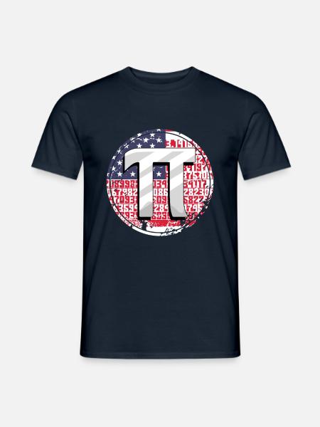 Pi Tag Zahlen mit Amerikanischer Flagge - Männer T-Shirt - Navy