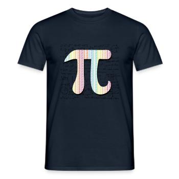 Pi Day Rainbow Colors 3.14 Math - Men's T-Shirt - navy - Front - AI Model Male 178 light (178cm)