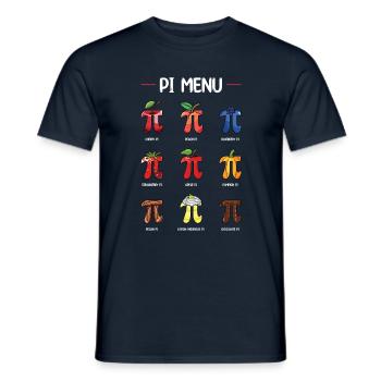 Pi Menu Fruits and Cakes Pi Day Fun - Men's T-Shirt - navy - Front - AI Model Male 178 light (178cm)