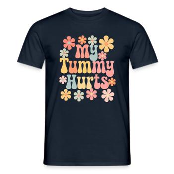 Bauchweh Blumen Design My Tummy Hurts - Männer T-Shirt - Navy - Vorne - AI Model Male 178 light (178cm)