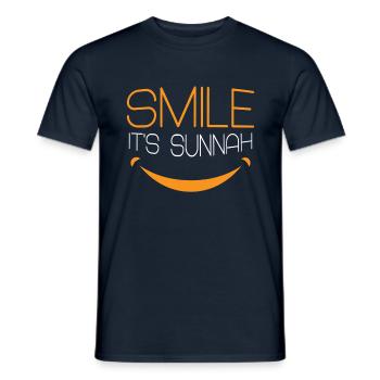 Eid Mubarak Lächeln Es Ist Sunnah Freude - Männer T-Shirt - Navy - Vorne - AI Model Male 178 light (178cm)