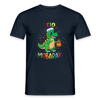 Eid Mubarak Dinosaur Lantern Celebration - Men's T-Shirt - navy - Front - AI Model Male 178 light (178cm)