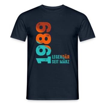Légendaire Depuis Mars 1989 Mars 1989 Anniversaire 1989 - T-shirt homme - marine - Devant - AI Model Male 178 light (178cm)