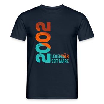 Legendär Seit März 2002 März 2002 Geburtstag 2002 - Männer T-Shirt - Navy - Vorne - AI Model Male 178 light (178cm)