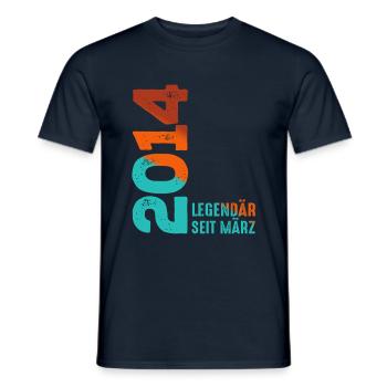 Légendaire Depuis Mars 2014 Mars 2014 Anniversaire 2014 - T-shirt homme - marine - Devant - AI Model Male 178 light (178cm)