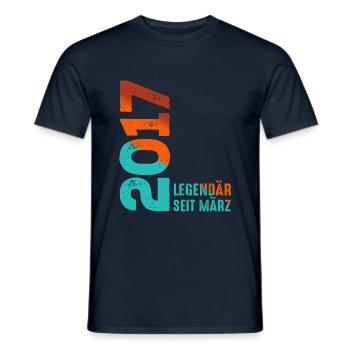 Légendaire Depuis Mars 2017 Mars 2017 Anniversaire 2017 - T-shirt homme - marine - Devant - AI Model Male 178 light (178cm)