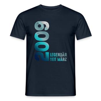 Legendary Since March 2009 March 2009 Birthday 2009 - Men's T-Shirt - navy - Front - AI Model Male 178 light (178cm)