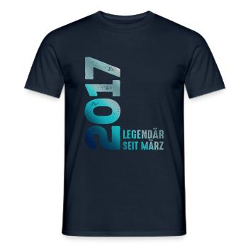 Légendaire Depuis Mars 2017 Mars 2017 Anniversaire 2017 - T-shirt homme - marine - Devant - AI Model Male 178 light (178cm)