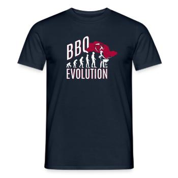 BBQ Evolution - BBQ - T-shirt homme - marine - Devant - AI Model Male 178 light (178cm)