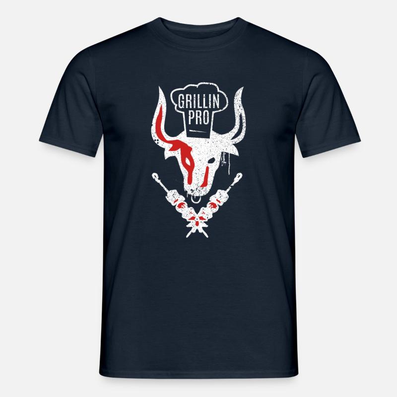 Grillin Pro - BBQ - BBQ - Pro - Grill Master - Men’s T-shirt - navy