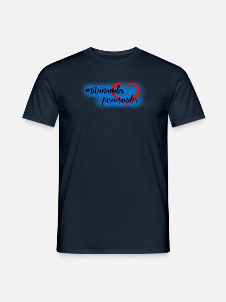 miteinander fuereinander - Männer T-Shirt - Navy