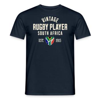 Sth Africa vintage rugby player - T-shirt homme - marine - Devant - AI Model Male 178 light (178cm)