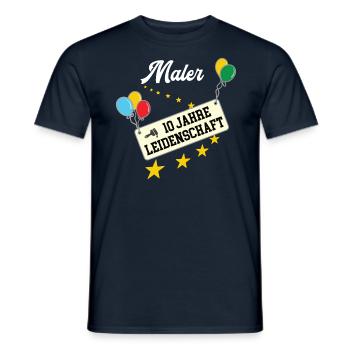 Maler 10 jähriges Jubiläum Malerbetrieb 10 Jahre - Männer T-Shirt - Navy - Vorne - AI Model Male 178 light (178cm)