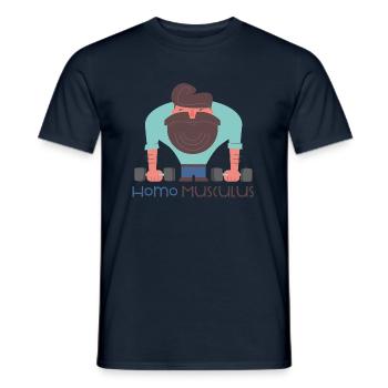 Homo Muscle Hipster Fitness Muscle Man Training - Men's T-Shirt - navy - Front - AI Model Male 178 light (178cm)