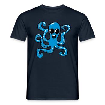 Lunettes de soleil de poulpe de calmar - T-shirt homme - marine - Devant - AI Model Male 178 light (178cm)