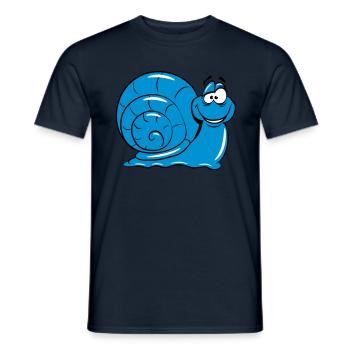 escargot drôle d'enfants drôles - T-shirt homme - marine - Devant - AI Model Male 178 light (178cm)