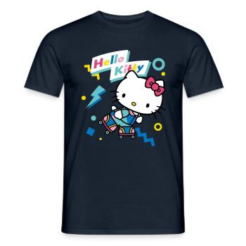 Hello Kitty 90er Stile Mit Rollschuhen - Männer T-Shirt - Navy - Vorne - AI Model Male 178 light (178cm)