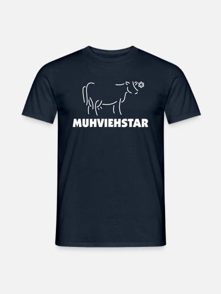 Lustiges MuhViehStar Kuh Satire Bild - Männer T-Shirt - Navy