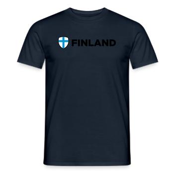 National Flag of Finland - Men's T-Shirt - navy - Front - AI Model Male 178 light (178cm)