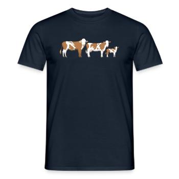 cowfamily 2 - T-shirt homme - marine - Devant - AI Model Male 178 light (178cm)