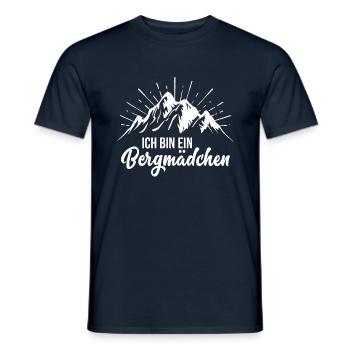 Bergmädchen Wandern Berge Bergsteigen Outdoor - Männer T-Shirt - Navy - Vorne - AI Model Male 178 light (178cm)