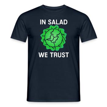 Dans Salad We Trust Vegan manger salade de verr - T-shirt homme - marine - Devant - AI Model Male 178 light (178cm)