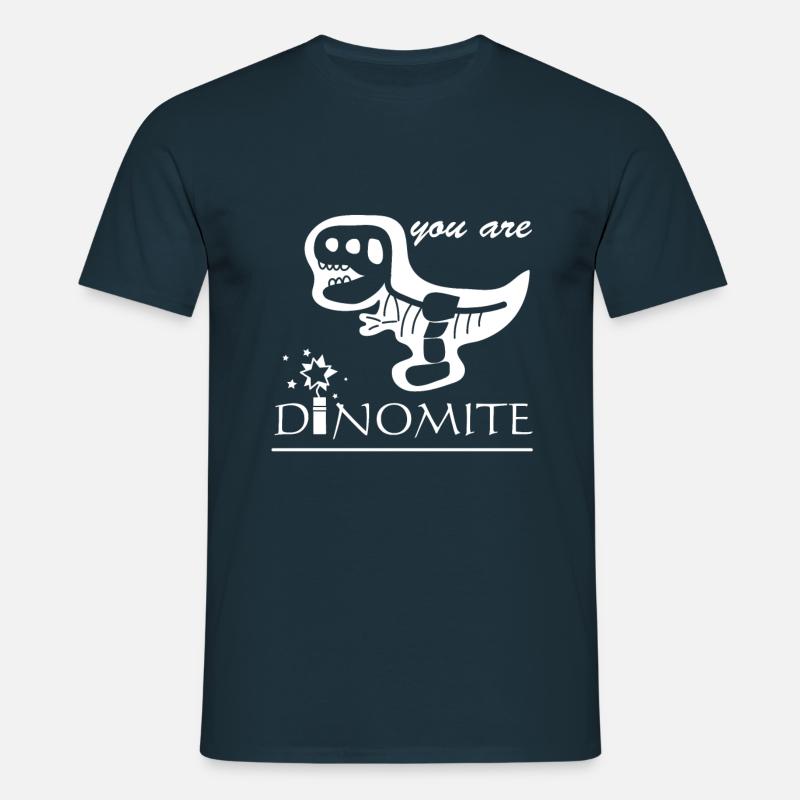 Dynamit Dino - Männer T-Shirt - Navy