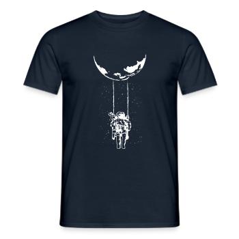 Astronaut Moon Swing - Men's T-Shirt - navy - Front - AI Model Male 178 light (178cm)