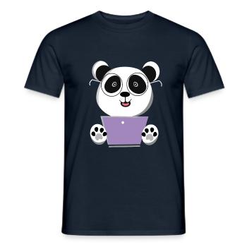 Ordinateur panda - T-shirt homme - marine - Devant - AI Model Male 178 light (178cm)